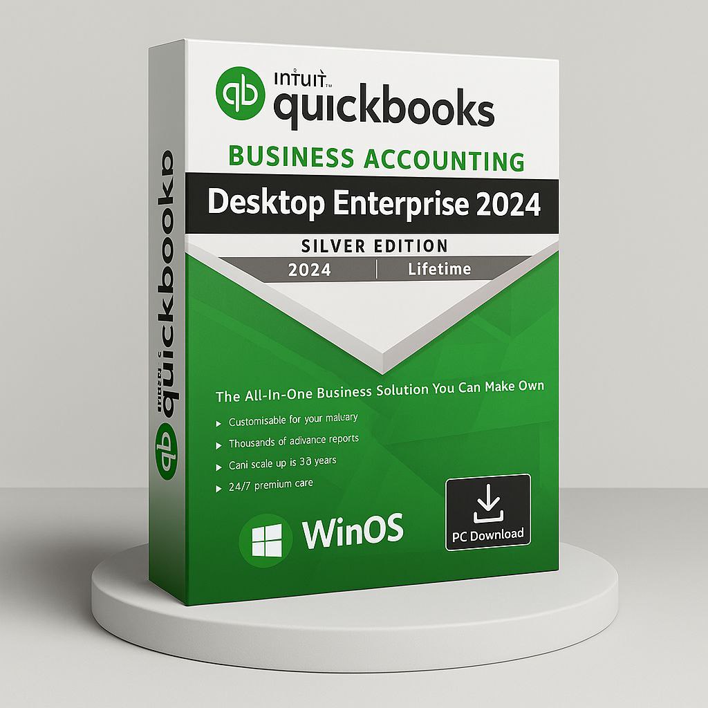 Intuit QuickBooks Desktop Enterprise 2024 Silver Edition – Business Accounting & Financial Management Software | Lifetime Access | Windows | Digital Download
